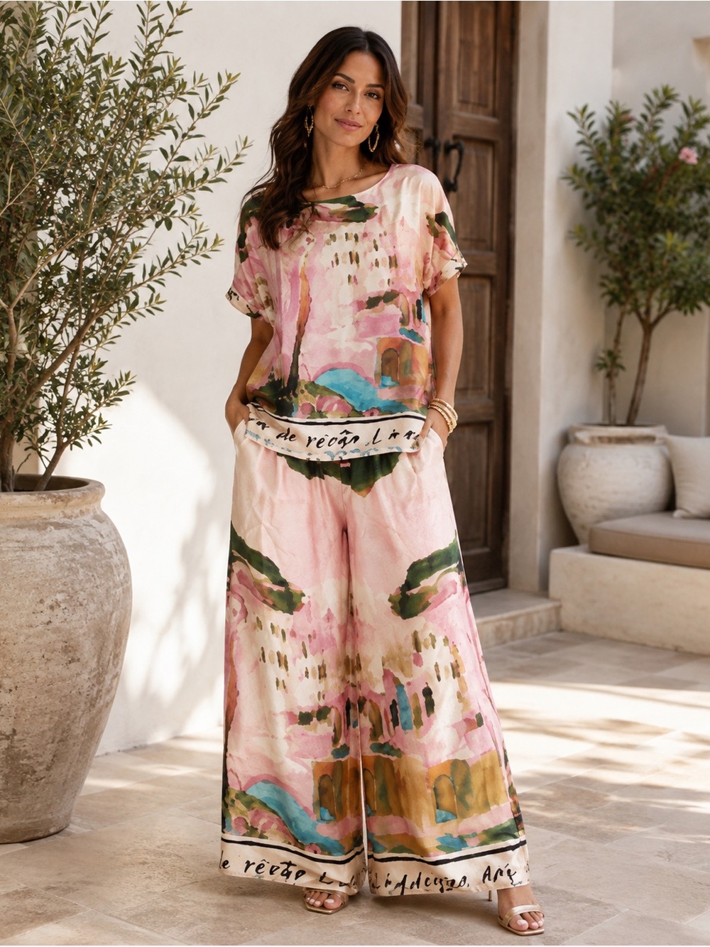 Made in Italy Watercolor Print Two-Piece